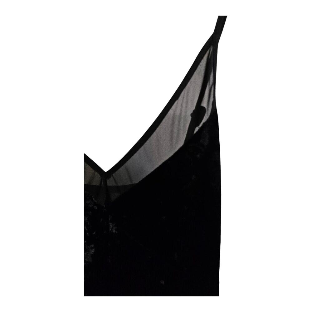 Xhilaration Slip Dress Size XS Black Velvet Mini Spaghetti Straps Adjustable - Picture 4 of 7